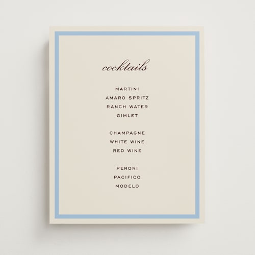 This is a sky wedding signs with standard by Megan Davis called montauk printing on doublethick in 11x14