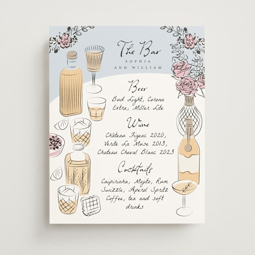 This is a lagoon wedding signs with standard by Ana de Sousa called gathering joy printing on doublethick in 11x14