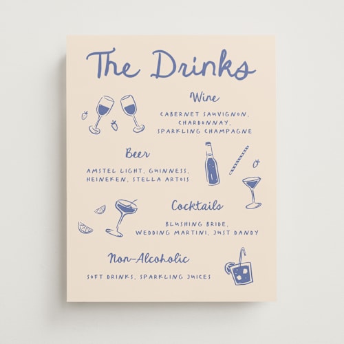 This is a blueberry wedding signs with standard by Carmia Jordaan called playful doodles printing on doublethick in 11x14