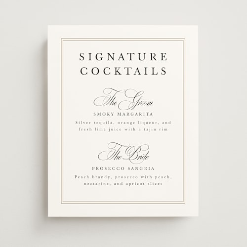 This is a snow wedding signs with standard by Sarah Brown called traditionalist printing on doublethick in 11x14