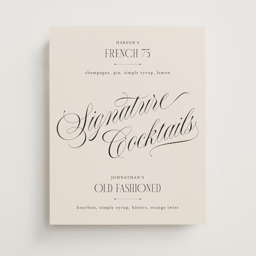 This is a linen wedding signs with standard by Kate Ahn called mirin printing on doublethick in 11x14