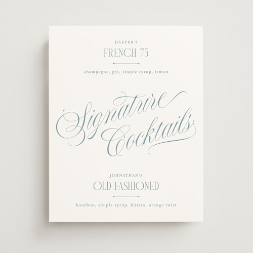 This is a sky wedding signs with standard by Kate Ahn called mirin printing on doublethick in 11x14