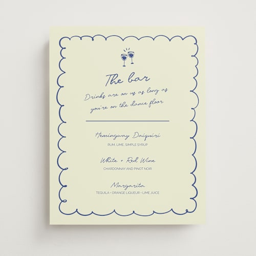 This is a disco blue wedding signs with standard by Zove Ahhh called party on! printing on doublethick in 11x14