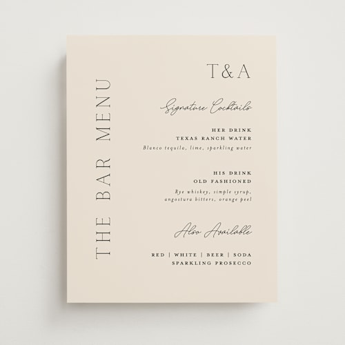 This is a linen wedding signs with standard by Vanessa Doyle called in love printing on doublethick in 11x14