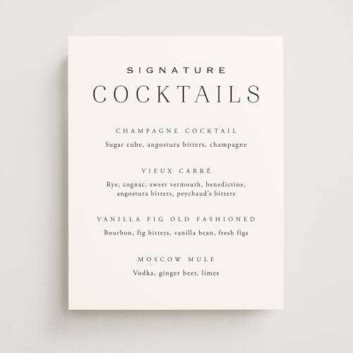This is a lily wedding signs with standard by Hooray Creative called classy type printing on doublethick in 11x14