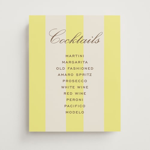 This is a limone wedding signs with standard by Megan Davis called campania printing on doublethick in 11x14