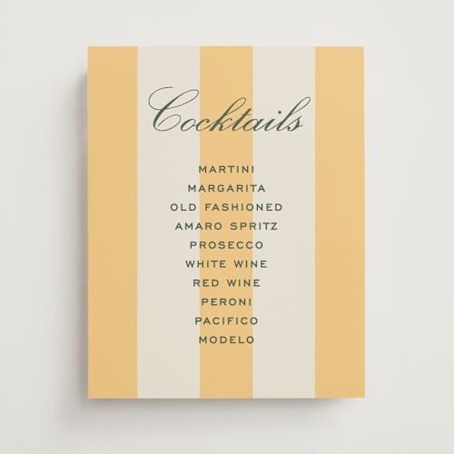 This is a sorbetto wedding signs with standard by Megan Davis called campania printing on doublethick in 11x14
