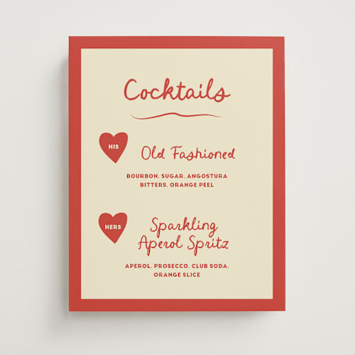 This is a cherry wedding signs with standard by Ani Somi called big heart wedding printing on doublethick in 11x14