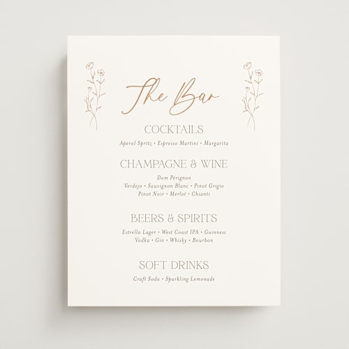 This is a chiffon wedding signs with standard by chocomocacino called kouignette printing on doublethick in 11x14