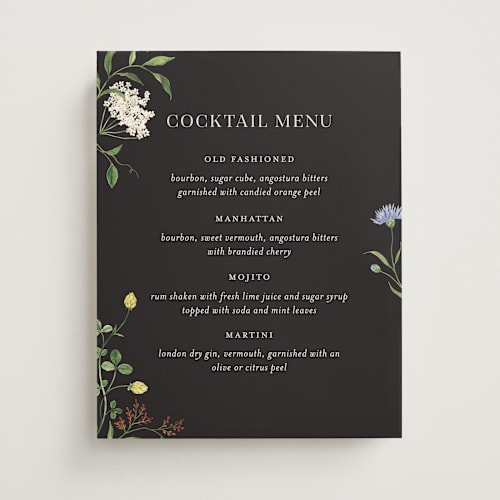 This is a onyx wedding signs with standard by Sarah Knight called wild meadow printing on doublethick in 11x14