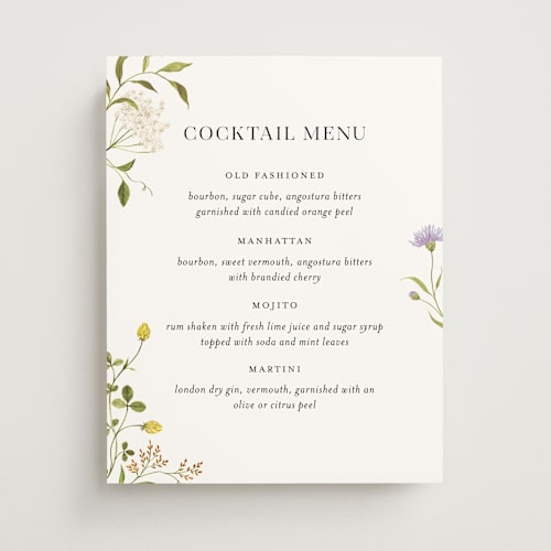 This is a persimmon wedding signs with standard by Sarah Knight called wild meadow printing on doublethick in 11x14