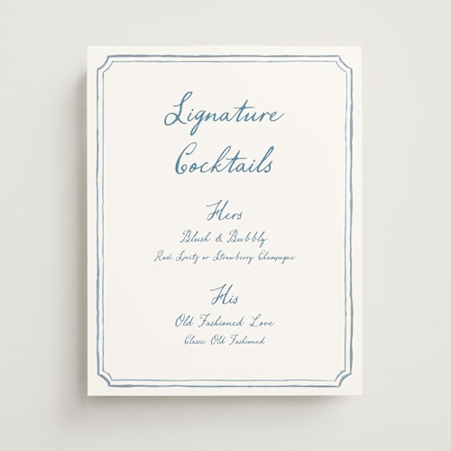 This is a neptune wedding signs with standard by Cass Loh called handwritten printing on doublethick in 11x14