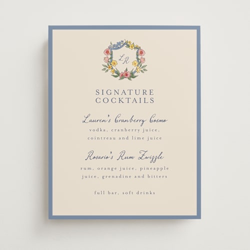 This is a cornflower wedding signs with standard by Chris Griffith called a wedding in low country printing on doublethick in 11x14