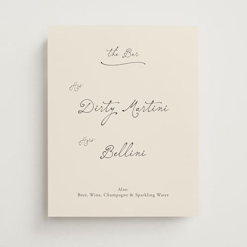 This is a noir wedding signs with standard by Ani Somi called written in the stars printing on doublethick in 11x14