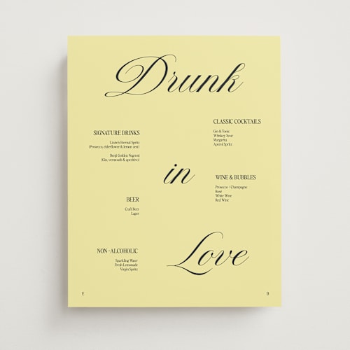 This is a butter wedding signs with standard by Helena Vitto called the eternal printing on doublethick in 11x14