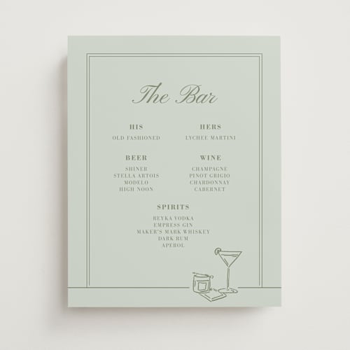 This is a moss wedding signs with standard by Sydney Snowden - Sentimently called gilded pour printing on doublethick in 11x14