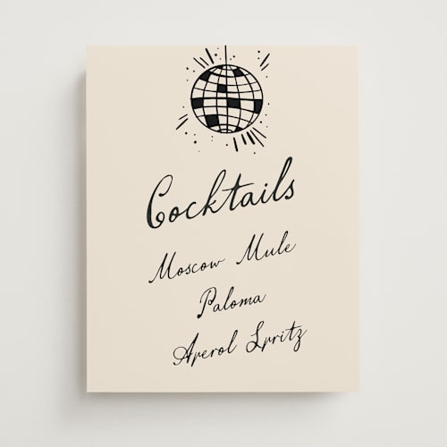 This is a cream graduation party decorations with standard by Pixel and Hank called disco direction printing on doublethick in 11x14