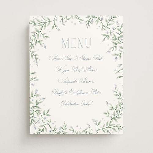 This is a periwinkle graduation party decorations with standard by Kristen Smith called wisteria printing on doublethick in 11x14