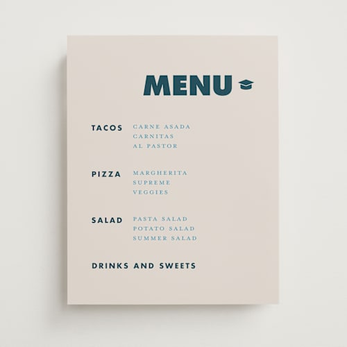 This is a navy graduation party decorations with standard by Angela Quan called bold grads printing on doublethick in 11x14