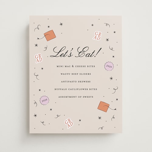 This is a apricot graduation party decorations with standard by Ashley Iwafuchi called grad vibes printing on doublethick in 11x14