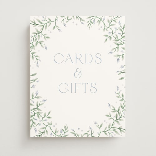 This is a periwinkle graduation party decorations with standard by Kristen Smith called wisteria printing on doublethick in 11x14