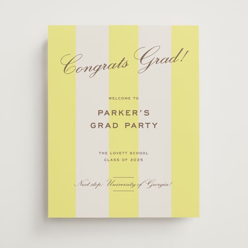 This is a limone graduation party decorations with standard by Megan Davis called campania printing on premium sign board in 11x14