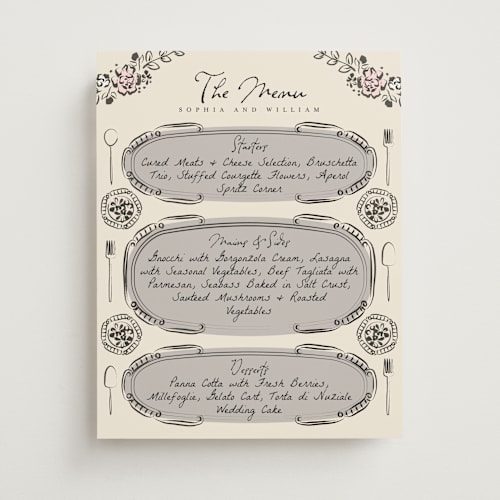 This is a champagne wedding signs with standard by Ana de Sousa called gathering joy printing on doublethick in 11x14