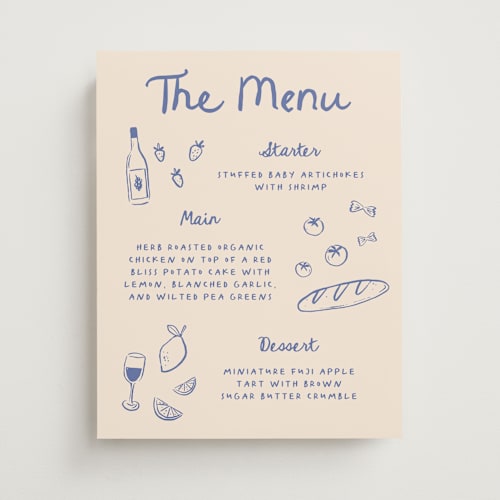 This is a blueberry wedding signs with standard by Carmia Jordaan called playful doodles printing on doublethick in 11x14