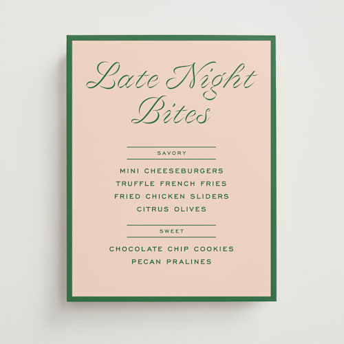 This is a peach wedding signs with standard by Megan Davis called cotillion printing on doublethick in 11x14