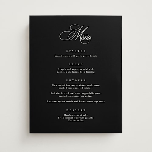 This is a midnight wedding signs with standard by Kelly Schmidt called chic script printing on doublethick in 11x14