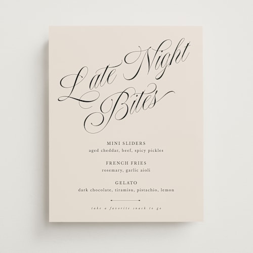 This is a linen wedding signs with standard by Kate Ahn called mirin printing on doublethick in 11x14