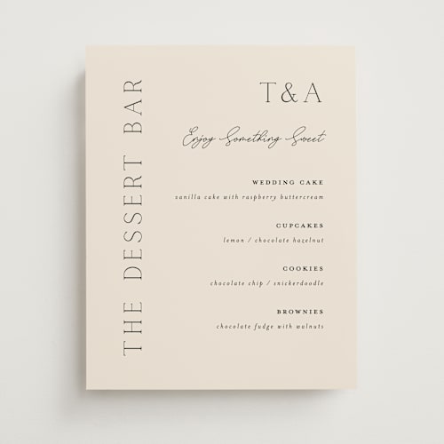 This is a linen wedding signs with standard by Vanessa Doyle called in love printing on doublethick in 11x14