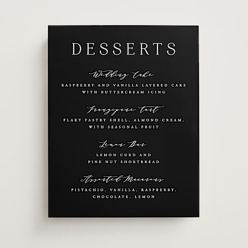 This is a lily wedding signs with standard by Hooray Creative called classy type printing on doublethick in 11x14