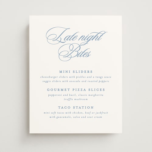 This is a sky wedding signs with standard by Creo Study called aristocratic printing on doublethick in 11x14