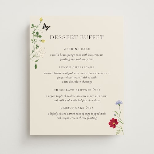 This is a elder flower wedding signs with standard by Sarah Knight called wild meadow printing on doublethick in 11x14