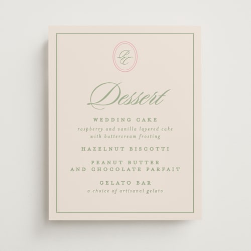 This is a peony wedding signs with standard by Creo Study called scripted printing on doublethick in 11x14