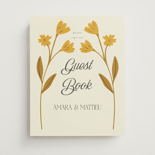 This is a yolk wedding signs with standard by Morgan Kendall called vintage wildflowers printing on doublethick in 11x14