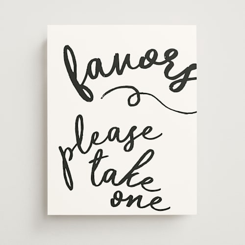 This is a tuxedo wedding signs with standard by Kelly Ambrose called marlowe printing on doublethick in 11x14