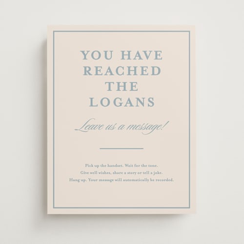 This is a powder wedding signs with standard by Creo Study called scripted printing on doublethick in 11x14