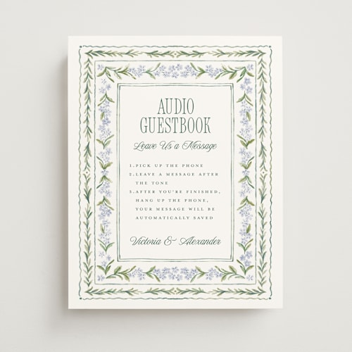 This is a wisteria wedding signs with standard by Jenna Holcomb called vintage sketched printing on doublethick in 11x14