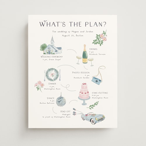 This is a porcelain wedding signs with standard by frau brandt called journey of the day printing on premium sign board in 11x14