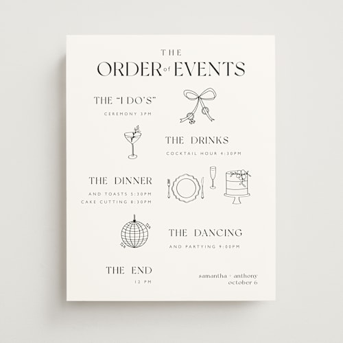 This is a onyx wedding signs with standard by Zani van Zyl called the one 2 printing on premium sign board in 11x14