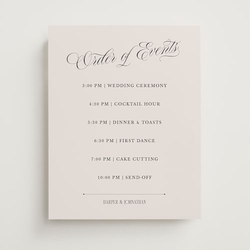 This is a linen wedding signs with standard by Kate Ahn called mirin printing on premium sign board in 11x14