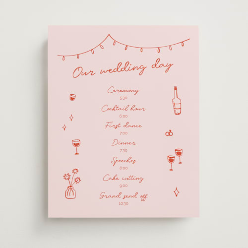 This is a sangria spark wedding signs with standard by Zove Ahhh called party on! printing on premium sign board in 11x14