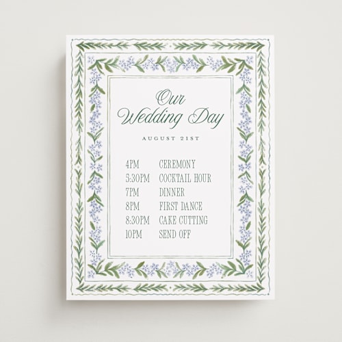 This is a wisteria wedding signs with standard by Jenna Holcomb called vintage sketched printing on premium sign board in 11x14