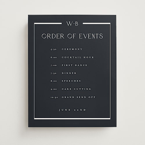 This is a ocean wedding signs with standard by Stacey Meacham called luster printing on premium sign board in 11x14