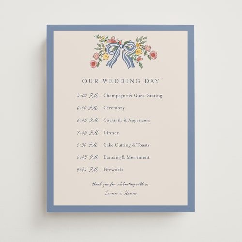 This is a cornflower wedding signs with standard by Chris Griffith called a wedding in low country printing on premium sign board in 11x14