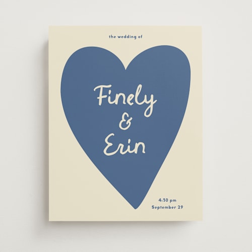 This is a sea wedding signs with standard by Ani Somi called big heart wedding printing on premium sign board in 11x14