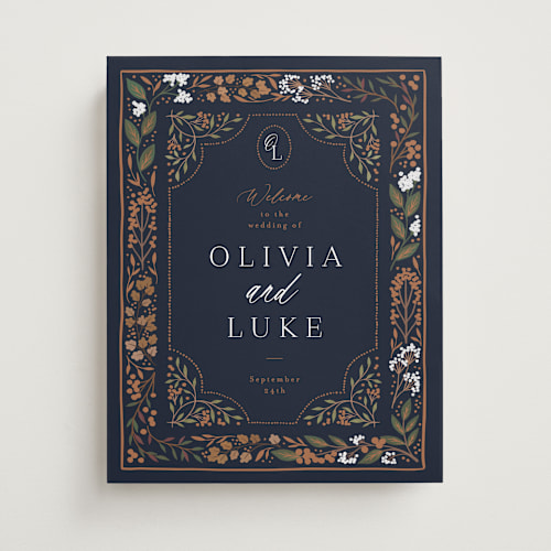 This is a midnight wedding signs with standard by Alethea and Ruth called illuminated storybook printing on premium sign board in 11x14