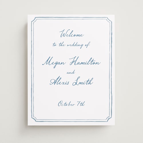 This is a neptune wedding signs with standard by Cass Loh called handwritten printing on premium sign board in 11x14